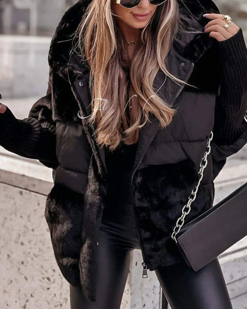 LENA | Veste d'hiver à la mode et chaude en duvet avec capuche pratique