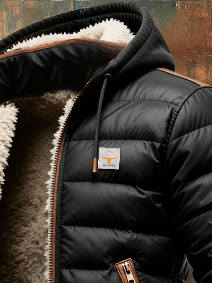 AURELISSEWEAR™ | VESTE MATELASSÉE SHERPA NOIRE