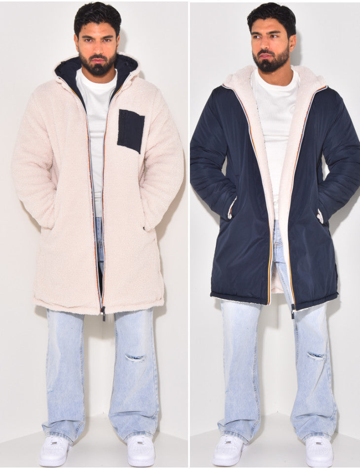 Manteau réversible élégant et polyvalent pour un look 2 en 1